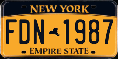 NY license plate FDN1987