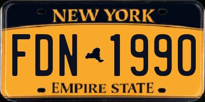 NY license plate FDN1990