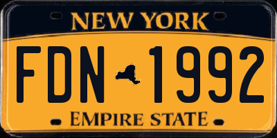 NY license plate FDN1992