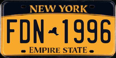 NY license plate FDN1996