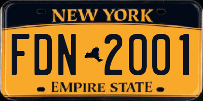 NY license plate FDN2001
