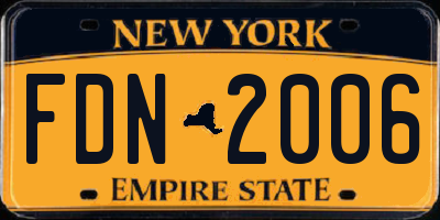 NY license plate FDN2006