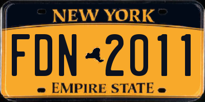 NY license plate FDN2011