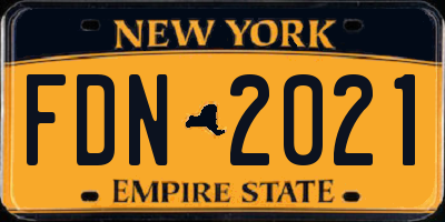 NY license plate FDN2021