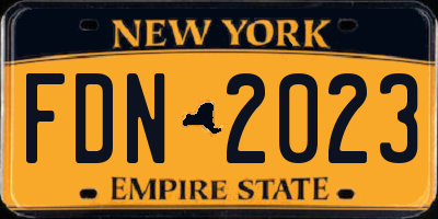 NY license plate FDN2023
