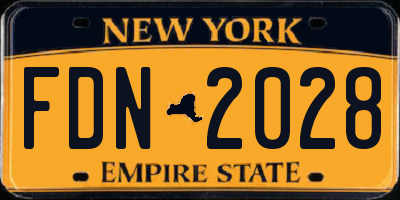 NY license plate FDN2028