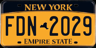 NY license plate FDN2029