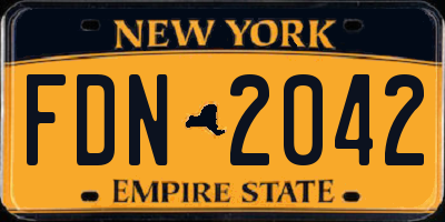 NY license plate FDN2042