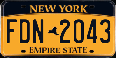 NY license plate FDN2043
