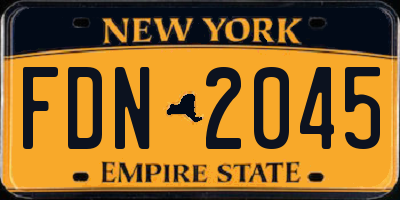 NY license plate FDN2045