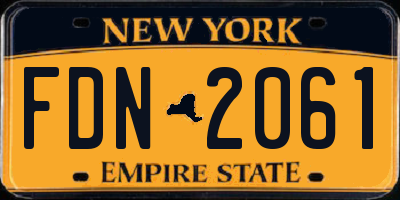 NY license plate FDN2061