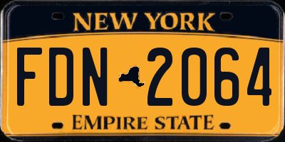 NY license plate FDN2064