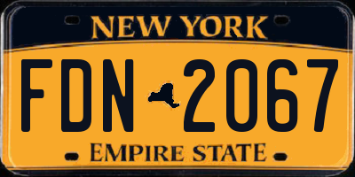 NY license plate FDN2067