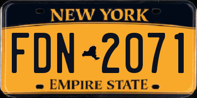 NY license plate FDN2071
