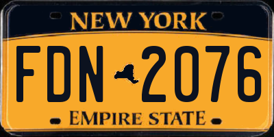 NY license plate FDN2076