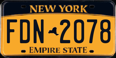 NY license plate FDN2078