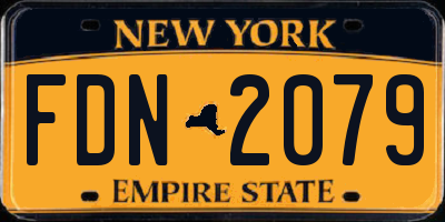 NY license plate FDN2079