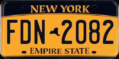 NY license plate FDN2082