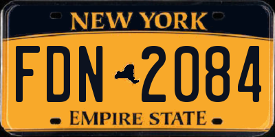 NY license plate FDN2084
