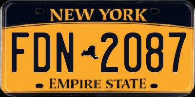 NY license plate FDN2087