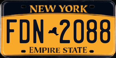 NY license plate FDN2088
