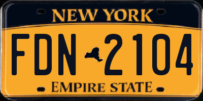 NY license plate FDN2104