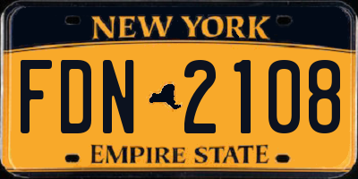 NY license plate FDN2108