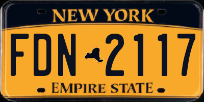 NY license plate FDN2117