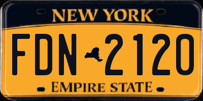 NY license plate FDN2120