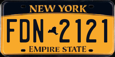NY license plate FDN2121