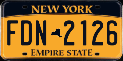 NY license plate FDN2126