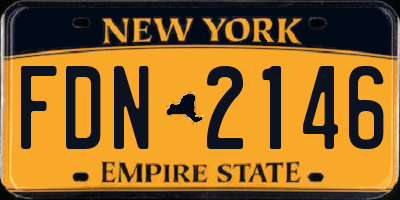 NY license plate FDN2146