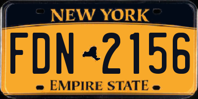 NY license plate FDN2156