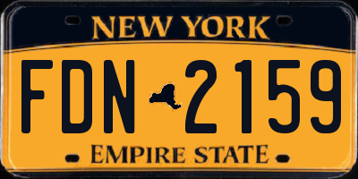 NY license plate FDN2159