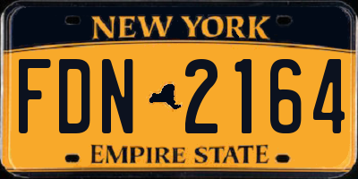 NY license plate FDN2164