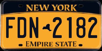 NY license plate FDN2182