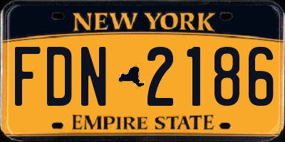 NY license plate FDN2186