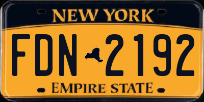 NY license plate FDN2192