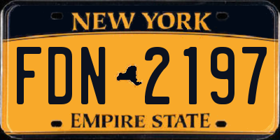 NY license plate FDN2197