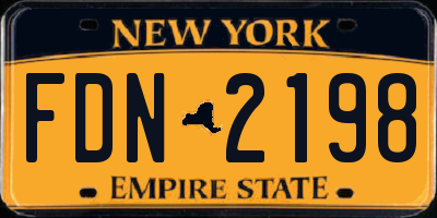 NY license plate FDN2198