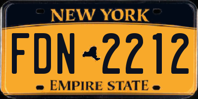 NY license plate FDN2212