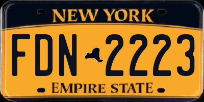 NY license plate FDN2223