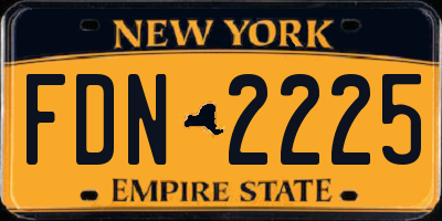 NY license plate FDN2225