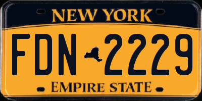 NY license plate FDN2229