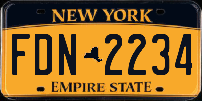 NY license plate FDN2234