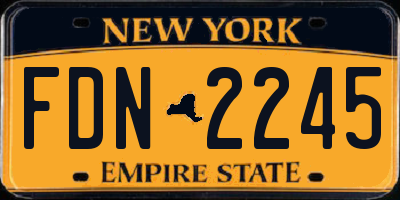 NY license plate FDN2245