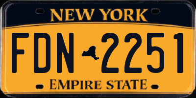 NY license plate FDN2251