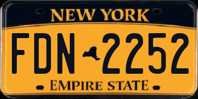 NY license plate FDN2252