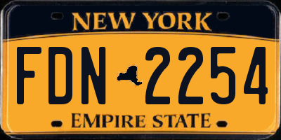 NY license plate FDN2254