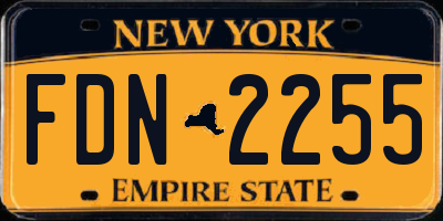 NY license plate FDN2255